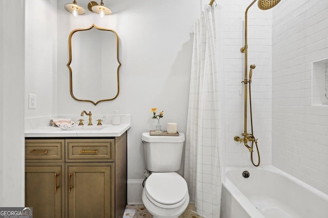 2381 Jones Phillips Rd, Dacula, GA 30019 - bathroom with vanity and shower / bath combination with curtain
