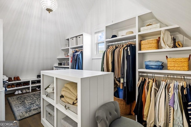 2381 Jones Phillips Rd, Dacula, GA 30019 - walk in closet featuring dark wood-style flooring