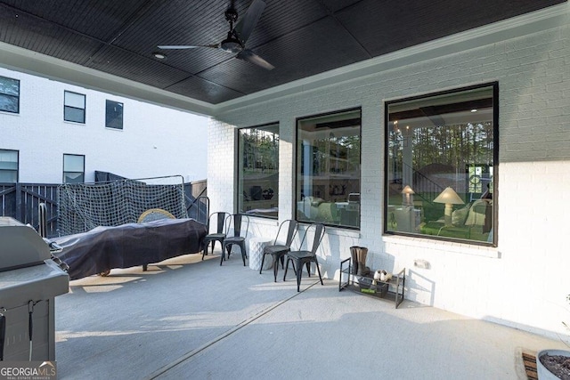 2381 Jones Phillips Rd, Dacula, GA 30019 - view of patio with a ceiling fan