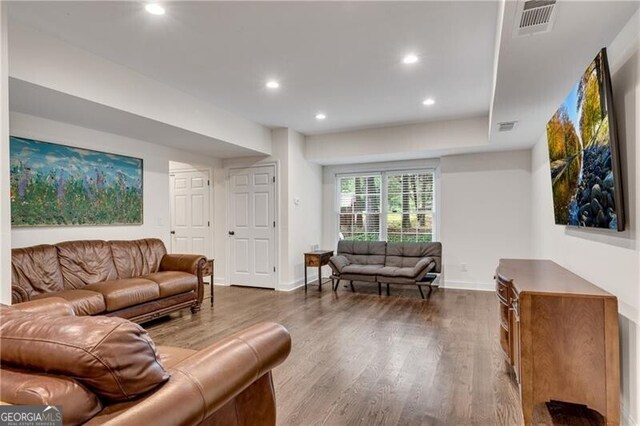 5301 Regency Lake Ct, Sugar Hill, GA 30518 - hallway with wood finished floors and recessed lighting