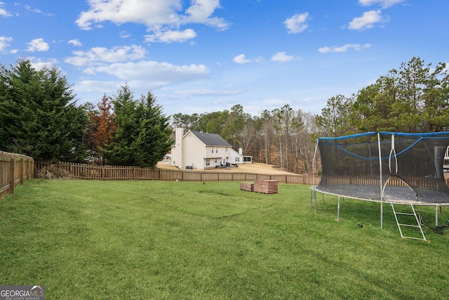 5686 Grindstone Dr, Buford, GA 30518 - fenced backyard with a trampoline