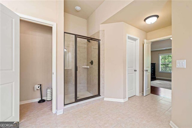 5285 Winflow Way, Suwanee, GA 30024 - full bath with a stall shower and tile patterned floors