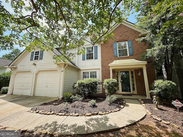 5190 Bankside Way, Peachtree Corners, GA 30092 - traditional-style home with concrete driveway and brick siding