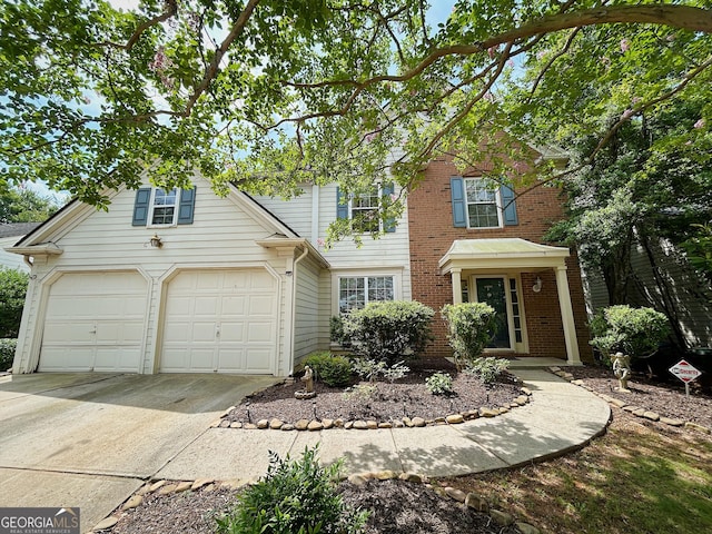 5190 Bankside Way, Peachtree Corners, GA 30092 - traditional-style home with driveway and brick siding