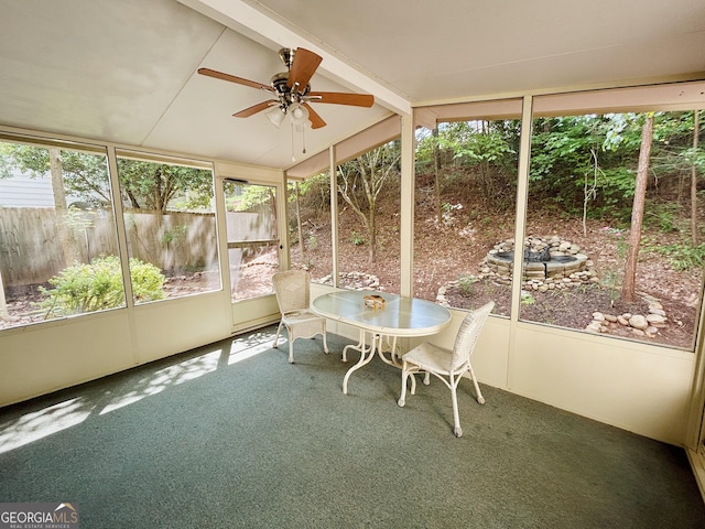 5190 Bankside Way, Peachtree Corners, GA 30092 - sunroom / solarium featuring a ceiling fan and outdoor dining space
