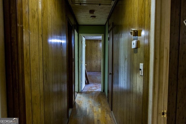 83 Manning Lake Rd SW, Rome, GA 30165 - hallway with wood finished floors and wooden walls