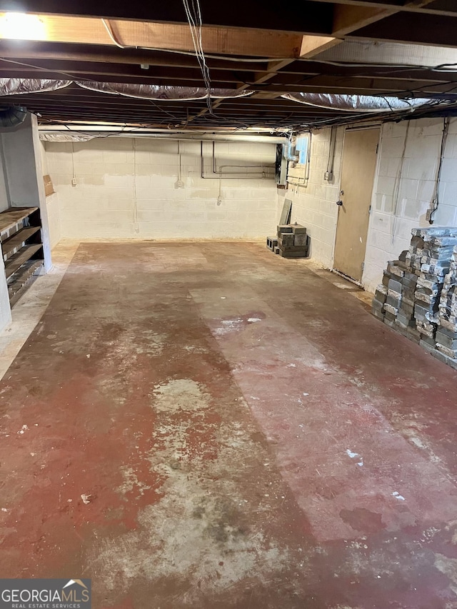 201 Glen Iris Dr, Monroe, GA 30655 - unfinished below grade area featuring concrete block wall