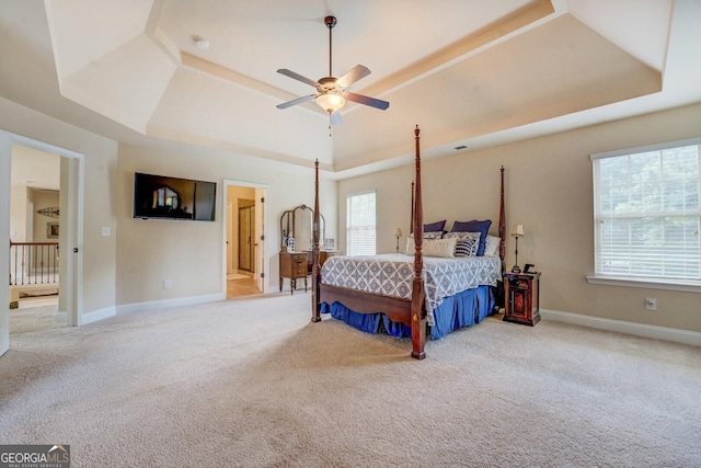 312 Relative Trl, Mcdonough, GA 30253 - bedroom with a raised ceiling, light colored carpet, and ceiling fan
