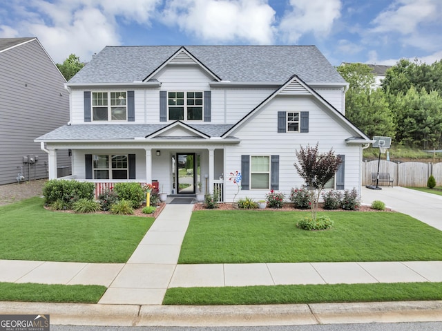 226 Creek View Ln, Acworth, GA 30102 - view of front facade with a shingled roof, covered porch, and concrete driveway