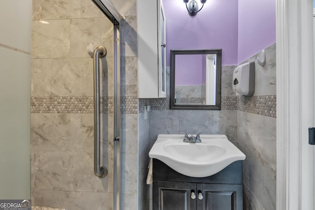 226 Creek View Ln, Acworth, GA 30102 - full bathroom featuring a shower stall and vanity
