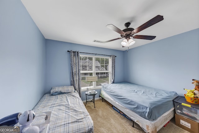 226 Creek View Ln, Acworth, GA 30102 - bedroom with carpet flooring and a ceiling fan