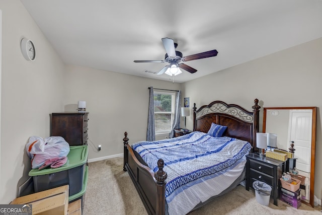 226 Creek View Ln, Acworth, GA 30102 - carpeted bedroom with baseboards and a ceiling fan