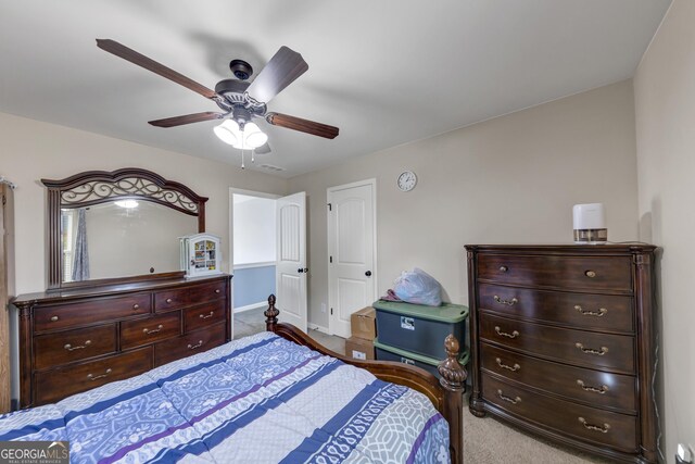 226 Creek View Ln, Acworth, GA 30102 - carpeted bedroom with a ceiling fan and baseboards