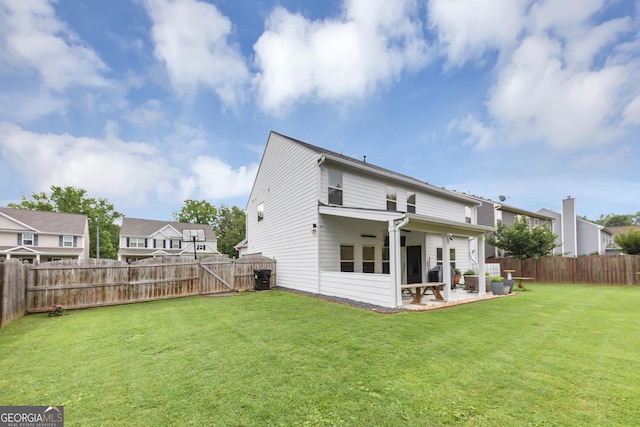 226 Creek View Ln, Acworth, GA 30102 - back of house featuring a patio, a fenced backyard, and a gate