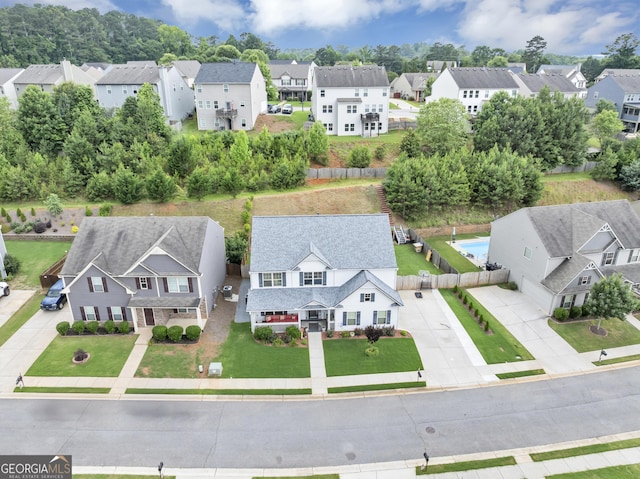 226 Creek View Ln, Acworth, GA 30102 - aerial view of residential area featuring a pool area