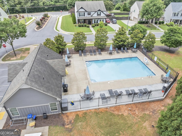 226 Creek View Ln, Acworth, GA 30102 - view from above of property with a pool area