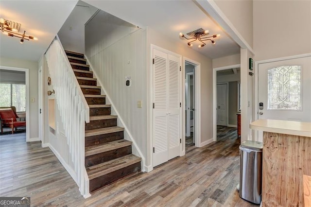 125 Wolfscratch, Big Canoe, GA 30143 - stairs with wood finished floors and baseboards
