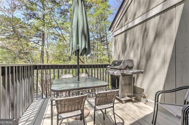 125 Wolfscratch, Big Canoe, GA 30143 - wooden terrace featuring outdoor dining area and area for grilling