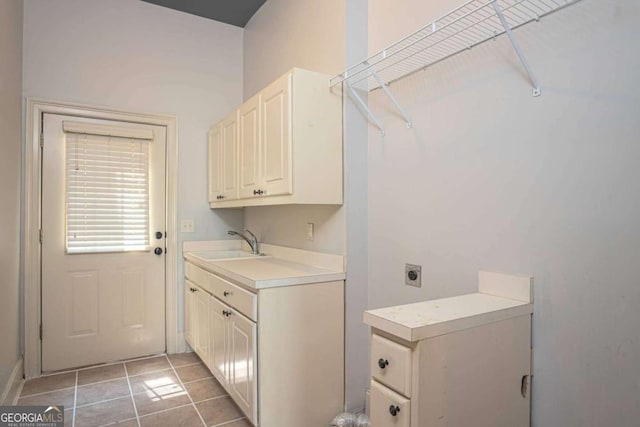 1811 Traditions Way, Jefferson, GA 30549 - washroom with hookup for an electric dryer, cabinet space, and light tile patterned floors