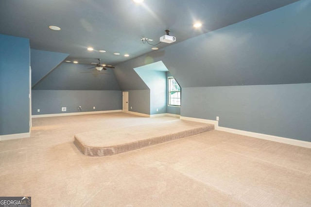 1811 Traditions Way, Jefferson, GA 30549 - additional living space with carpet, lofted ceiling, recessed lighting, and a ceiling fan