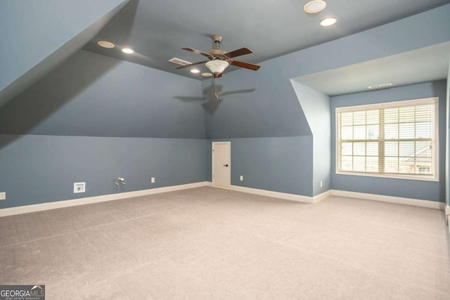 1811 Traditions Way, Jefferson, GA 30549 - bonus room with ceiling fan, carpet flooring, recessed lighting, and lofted ceiling
