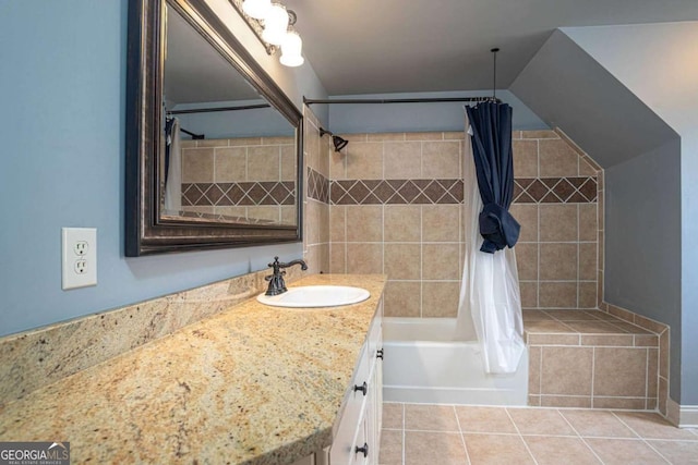 1811 Traditions Way, Jefferson, GA 30549 - bathroom with vanity, tile patterned flooring, and shower / bath combination with curtain