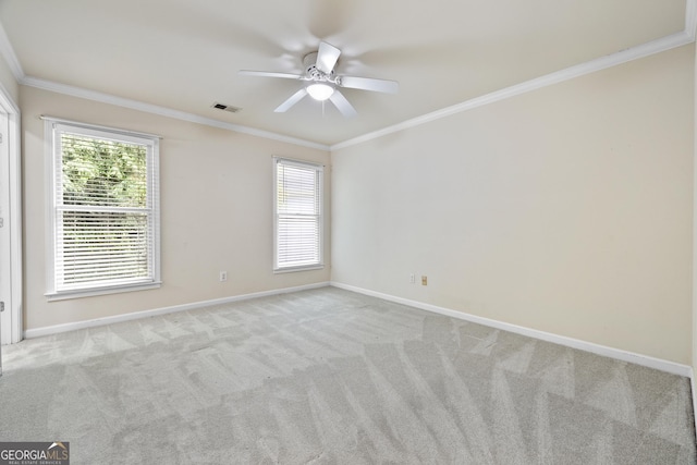 3450 Merganser Ln, Alpharetta, GA 30022 - unfurnished room featuring a ceiling fan, ornamental molding, and carpet floors