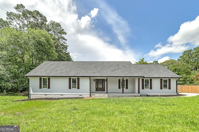 858 Pates Creek Rd, Stockbridge, GA 30281 - view of front of property featuring a porch, crawl space, and roof with shingles