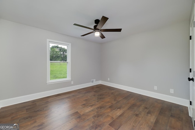 858 Pates Creek Rd, Stockbridge, GA 30281 - spare room featuring dark wood finished floors and ceiling fan