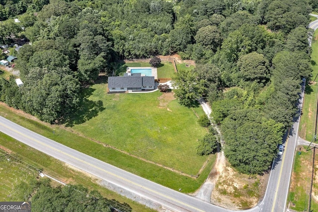 858 Pates Creek Rd, Stockbridge, GA 30281 - aerial view of property and surrounding area featuring a heavily wooded area