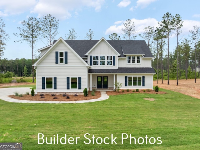 LOT6 The Rock Rd, Thomaston, GA 30286 - modern farmhouse style home with a front lawn, board and batten siding, a porch, and driveway