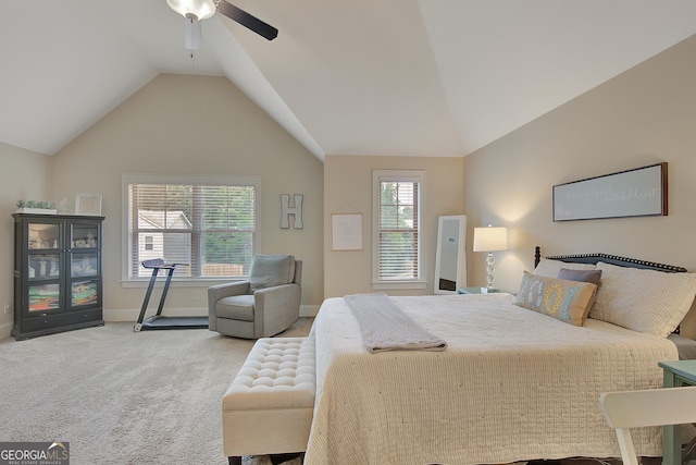 108 Village Pl, Newnan, GA 30265 - carpeted bedroom with vaulted ceiling and baseboards