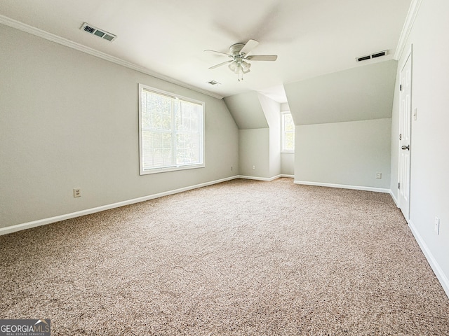 5156 Allison Way, Sugar Hill, GA 30518 - bonus room with a ceiling fan, carpet floors, and lofted ceiling