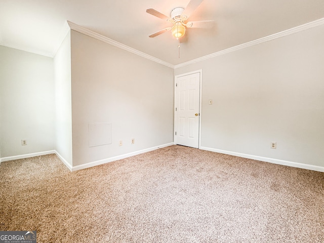 5156 Allison Way, Sugar Hill, GA 30518 - unfurnished room with a ceiling fan, crown molding, and carpet