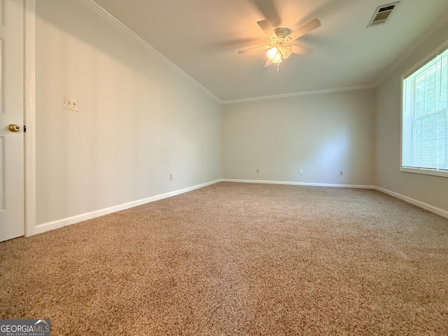 5156 Allison Way, Sugar Hill, GA 30518 - carpeted empty room featuring ceiling fan and crown molding