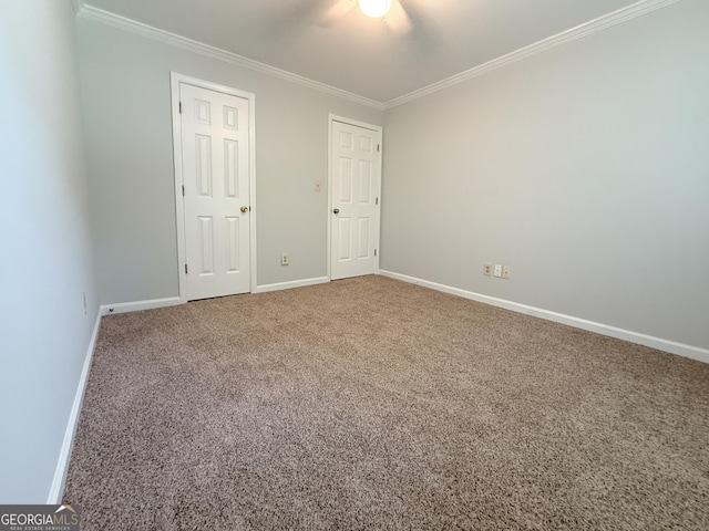 5156 Allison Way, Sugar Hill, GA 30518 - unfurnished room with crown molding, carpet floors, and a ceiling fan