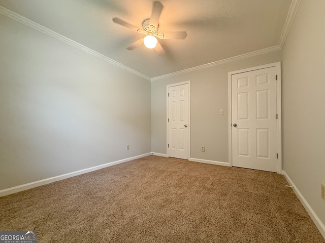 5156 Allison Way, Sugar Hill, GA 30518 - unfurnished room with ornamental molding, carpet flooring, and a ceiling fan