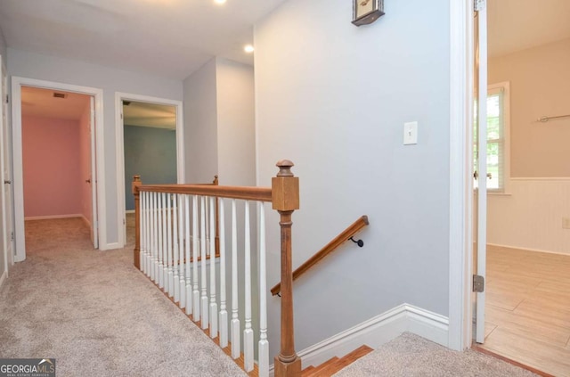 4714 Marc Ct SW, Lilburn, GA 30047 - stairway featuring carpet
