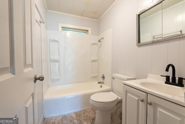 290 Mcree Dr, Camilla, GA 31730 - full bathroom with ornamental molding, vanity, and washtub / shower combination