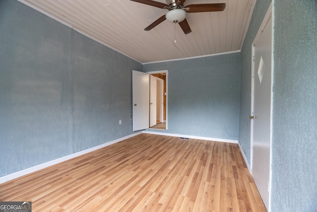 290 Mcree Dr, Camilla, GA 31730 - spare room with wood finished floors, ceiling fan, wooden ceiling, and ornamental molding