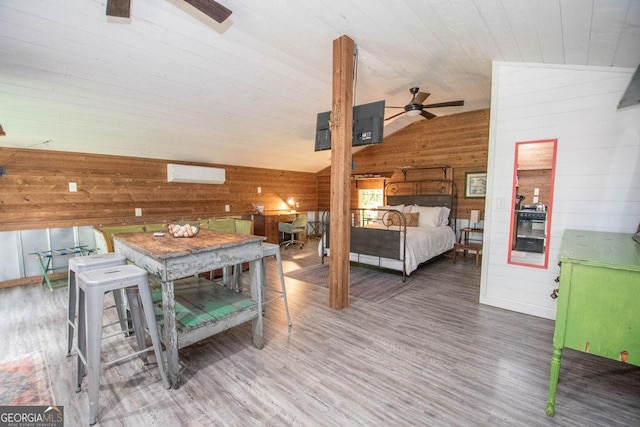 202 E Oak St, Luthersville, GA 30251 - bedroom featuring lofted ceiling and wood finished floors