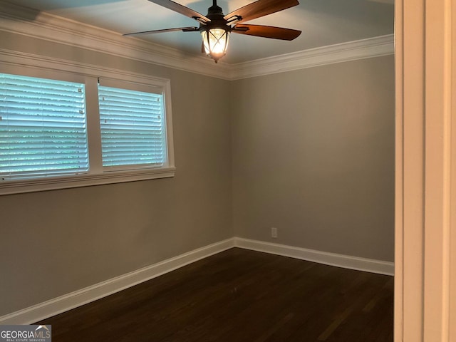 2170 Beecher Cir SW, Atlanta, GA 30311 - empty room featuring dark wood-style floors, ceiling fan, and crown molding