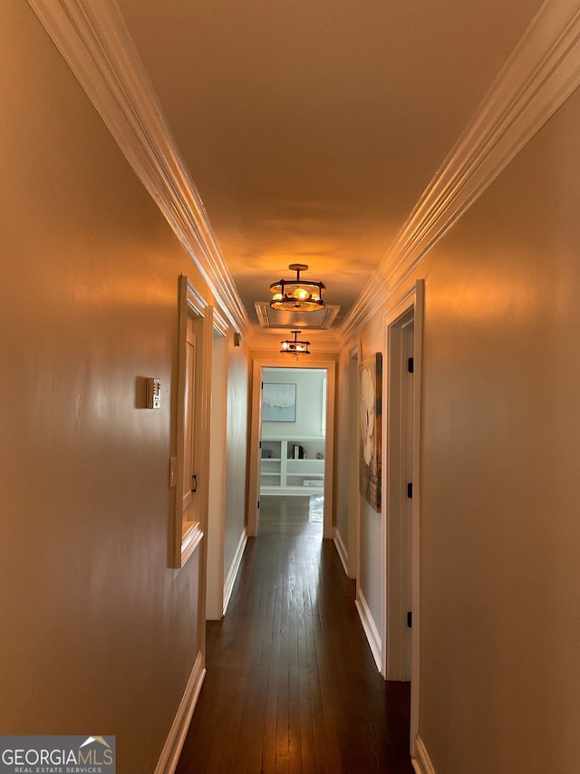 2170 Beecher Cir SW, Atlanta, GA 30311 - hall featuring crown molding and dark wood-style flooring