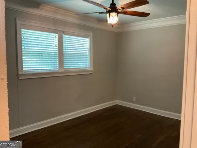 2170 Beecher Cir SW, Atlanta, GA 30311 - unfurnished room featuring ornamental molding, dark wood-style floors, and ceiling fan