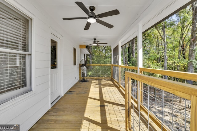 322 Pea Ridge Rd, Franklin, GA 30217 - deck featuring a ceiling fan
