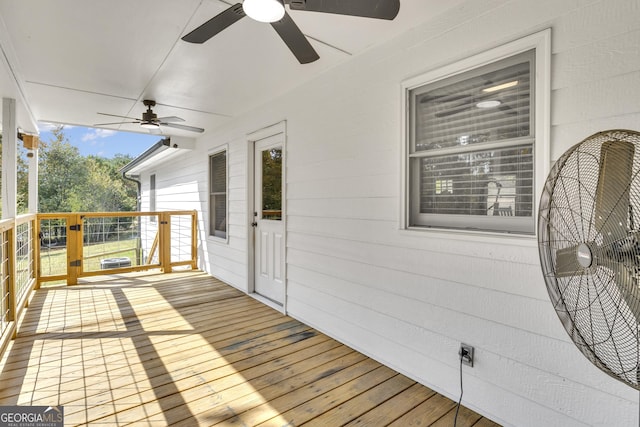 322 Pea Ridge Rd, Franklin, GA 30217 - wooden terrace featuring ceiling fan
