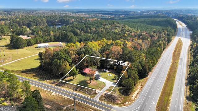 322 Pea Ridge Rd, Franklin, GA 30217 - aerial view of property's location featuring a forest and property boundaries highlighted