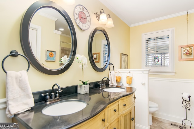 705 Laurel Ridge Dr, Ellijay, GA 30536 - full bathroom with crown molding and double vanity