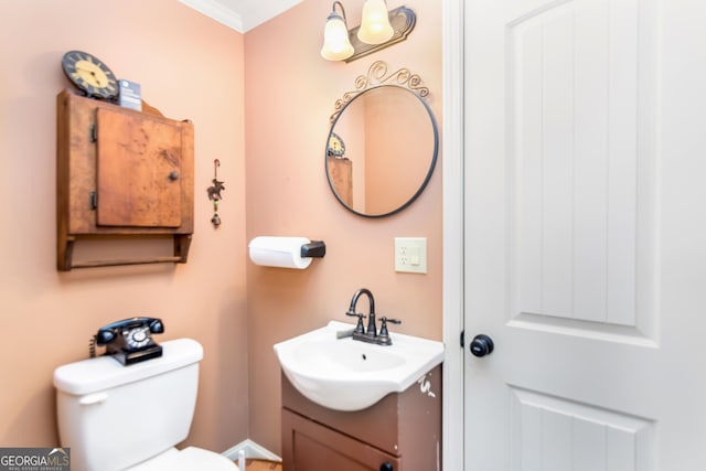 705 Laurel Ridge Dr, Ellijay, GA 30536 - half bathroom with vanity and ornamental molding