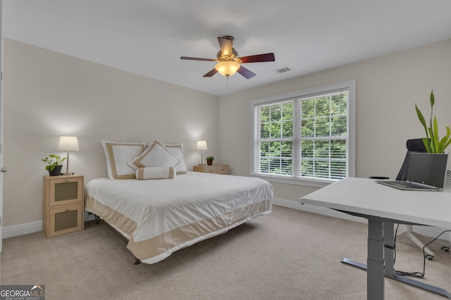 140 Olivia Ct, Fayetteville, GA 30215 - bedroom with carpet flooring, a desk, and a ceiling fan